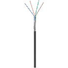 CAT6 netwerkkabel voor buiten op rol 100m soepel zwart CCA - dubbel afgeschermd