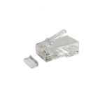 Cat6a netwerkstekker RJ45 - unshielded met hulpstukje - voor stugge kern