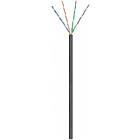 CAT6 U/UTP 50m buitenkabel op rol soepel zwart CCA