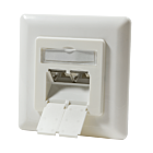 Cat6 netwerkdoos verticaal inbouw ivoor Roline - afgeschermd