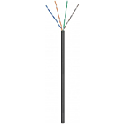 CAT6 netwerkkabel voor buiten op rol 100m soepel zwart CCA - niet afgeschermd