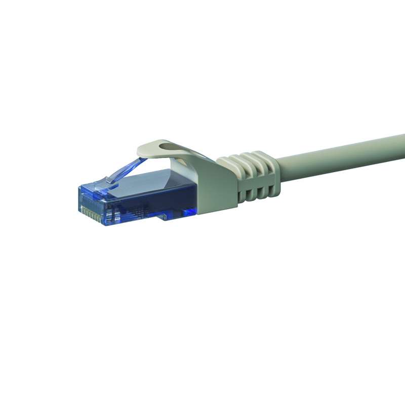 Cat6a netwerkkabel 1m grijs 100% koper - niet afgeschermd