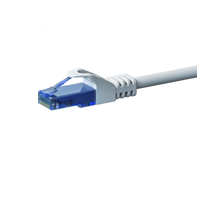 Cat6a netwerkkabel 2m wit 100% koper - niet afgeschermd