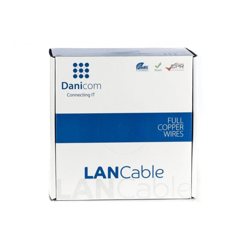DANICOM Cat5e netwerkkabel op rol 100m stug LSZH (Dca) - niet afgeschermd