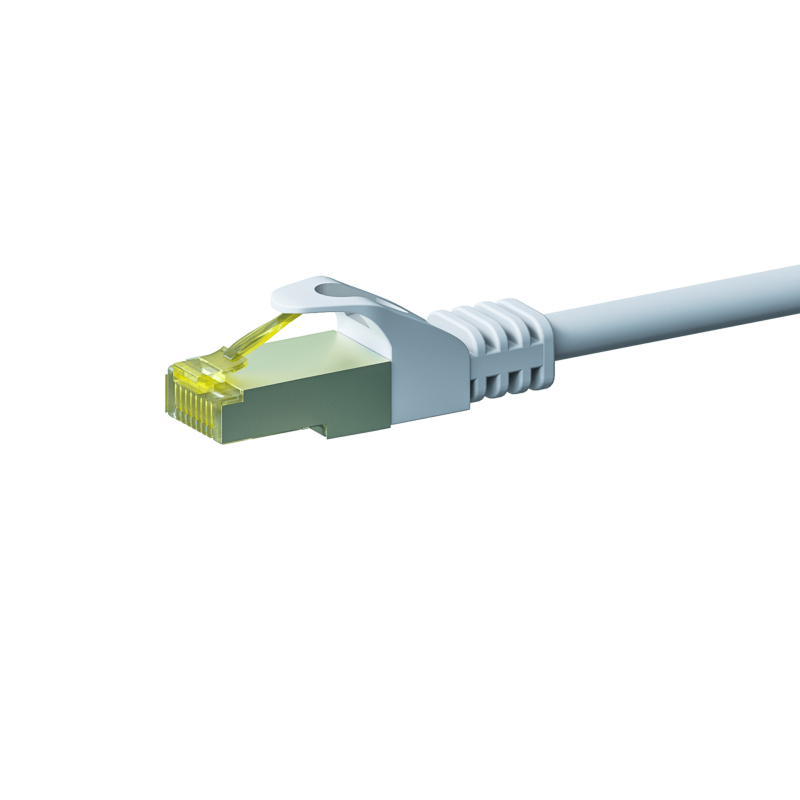 Cat7 netwerkkabel 5m wit 100% koper - dubbel afgeschermd