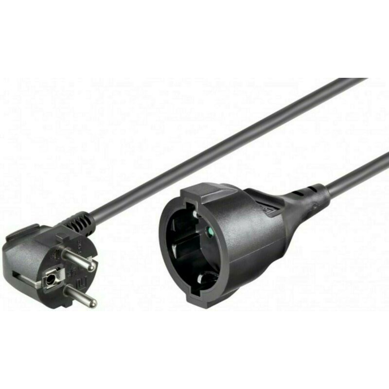 Schuko verlengsnoer 3m zwart