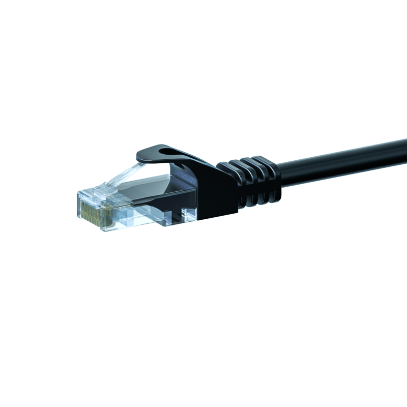 Cat5e netwerkkabel 15m zwart 100% koper - niet afgeschermd