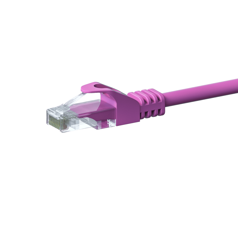 Cat5e netwerkkabel 0,50m roze 100% koper - niet afgeschermd