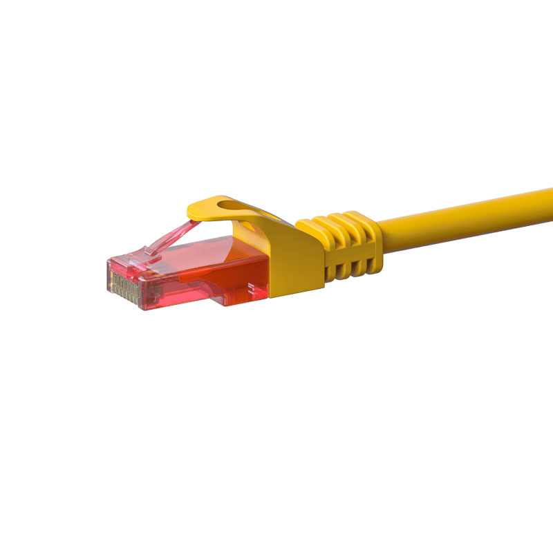 Cat6 netwerkkabel 0,15m geel 100% koper - niet afgeschermd