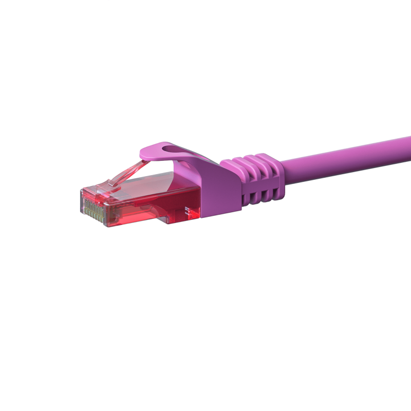 Cat6 netwerkkabel 7,50m roze - 100% koper - niet afgeschermd