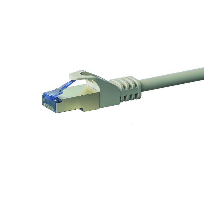Cat6a netwerkkabel 1m grijs 100% koper - dubbel afgeschermd