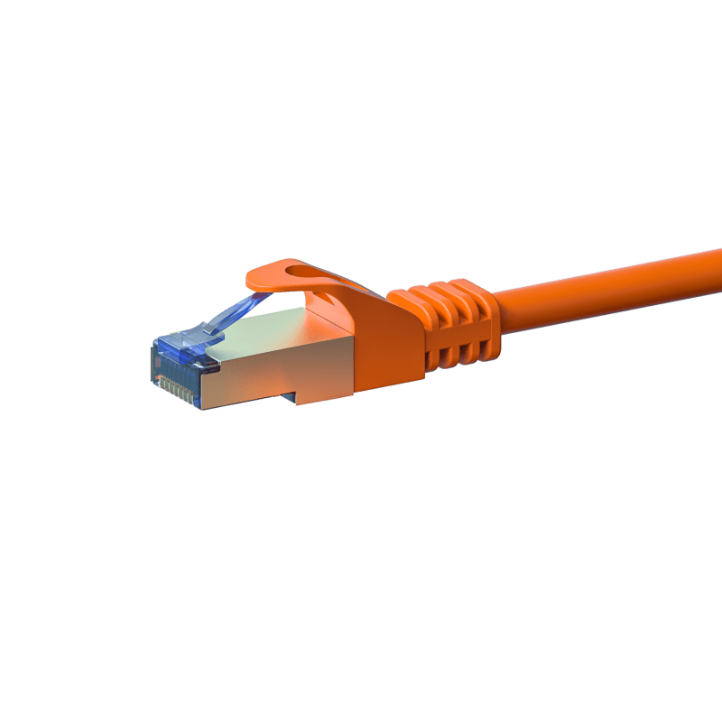 Cat6a netwerkkabel 10m oranje 100% koper - dubbel afgeschermd