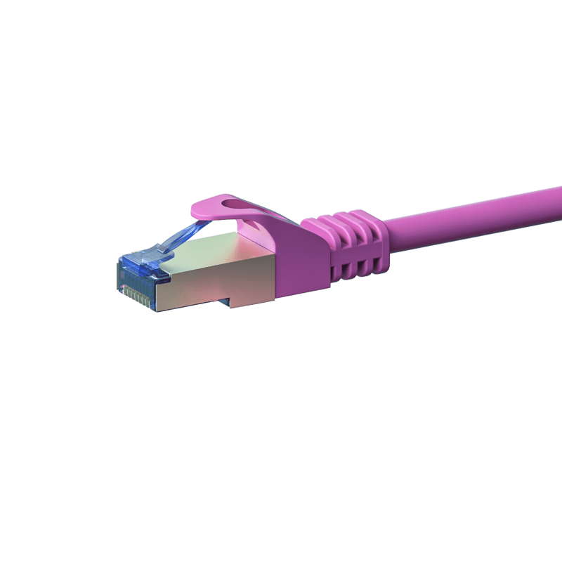 Cat6a netwerkkabel 0,50m roze 100% koper - dubbel afgeschermd