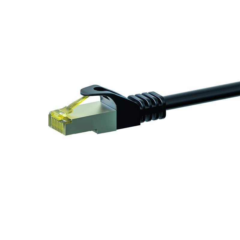 Cat7 netwerkkabel 20m zwart 100% koper - dubbel afgeschermd