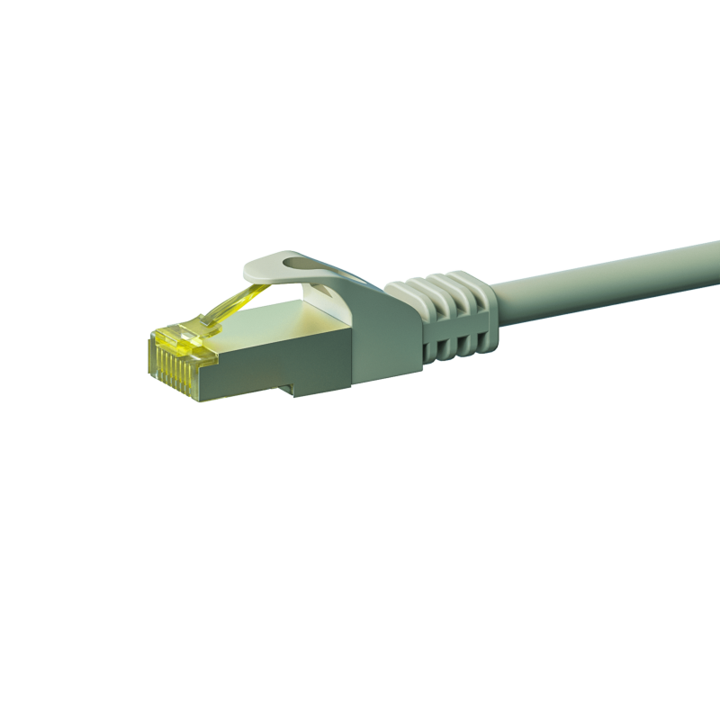 Cat7 netwerkkabel 0,50m grijs 100% koper - dubbel afgeschermd