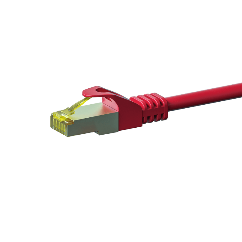 Cat7 netwerkkabel 1,50m rood 100% koper - dubbel afgeschermd