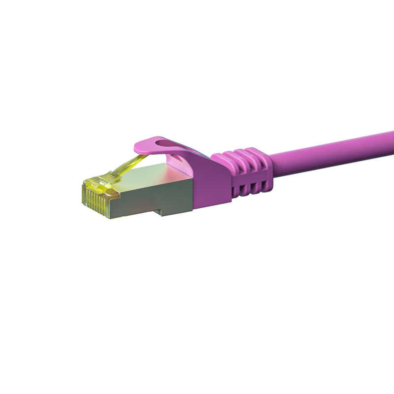 Cat7 netwerkkabel 1,50m roze 100% koper - dubbel afgeschermd