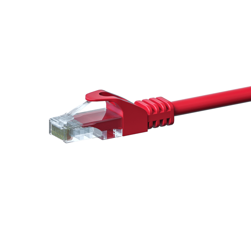 CAT5e netwerkkabel 0,50m rood - niet afgeschermd - CCA