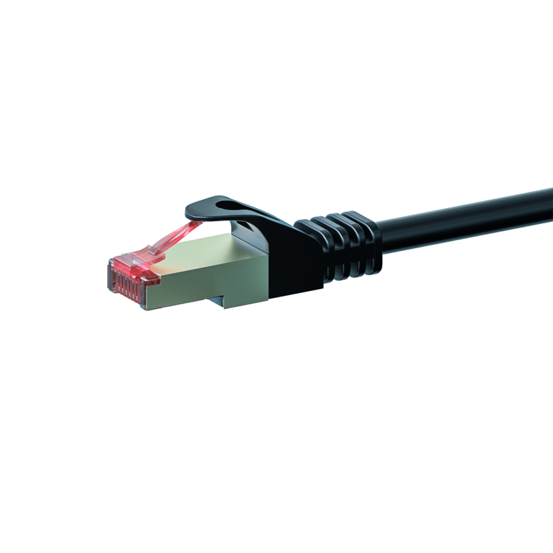 Cat6 netwerkkabel 0,25m zwart 100% koper - dubbel afgeschermd