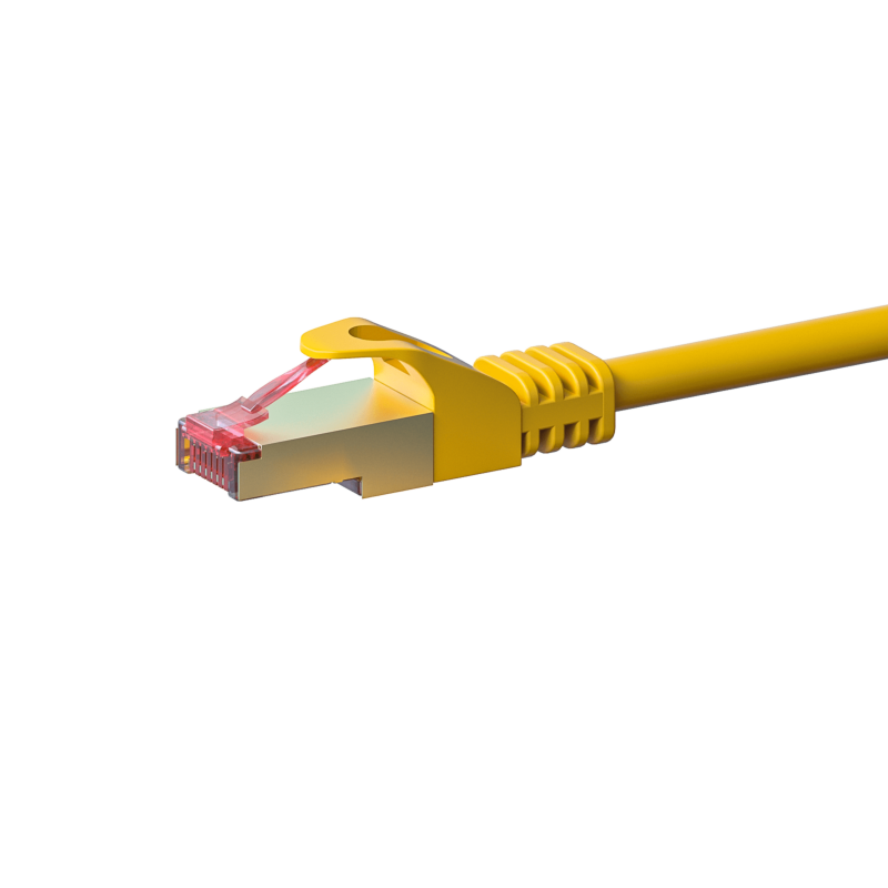 Cat6 netwerkkabel 7,50m geel 100% koper - dubbel afgeschermd