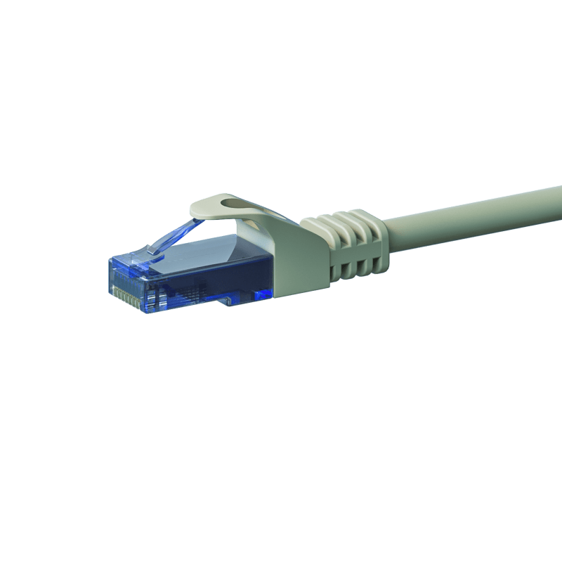 Cat6a netwerkkabel 1,50m grijs 100% koper - niet afgeschermd