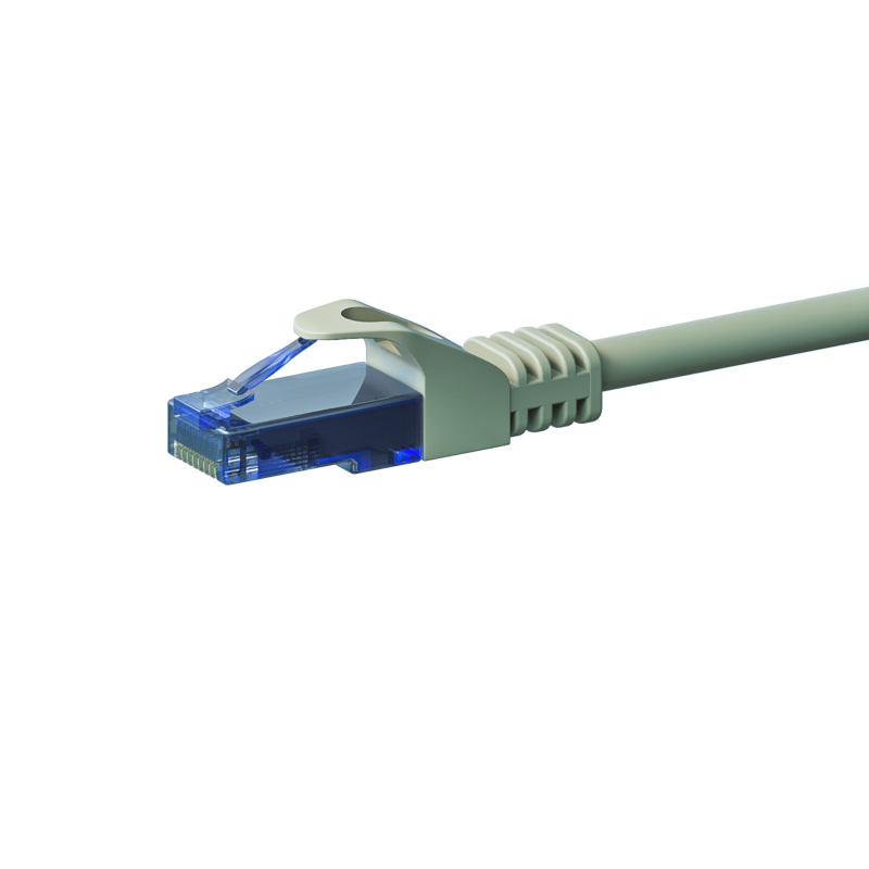 Cat6a netwerkkabel 3m grijs 100% koper - niet afgeschermd