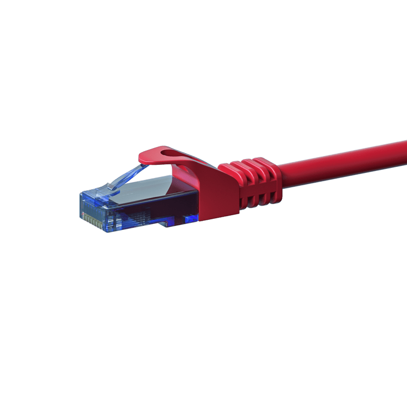 Cat6a netwerkkabel 0,50m rood 100% koper - niet afgeschermd