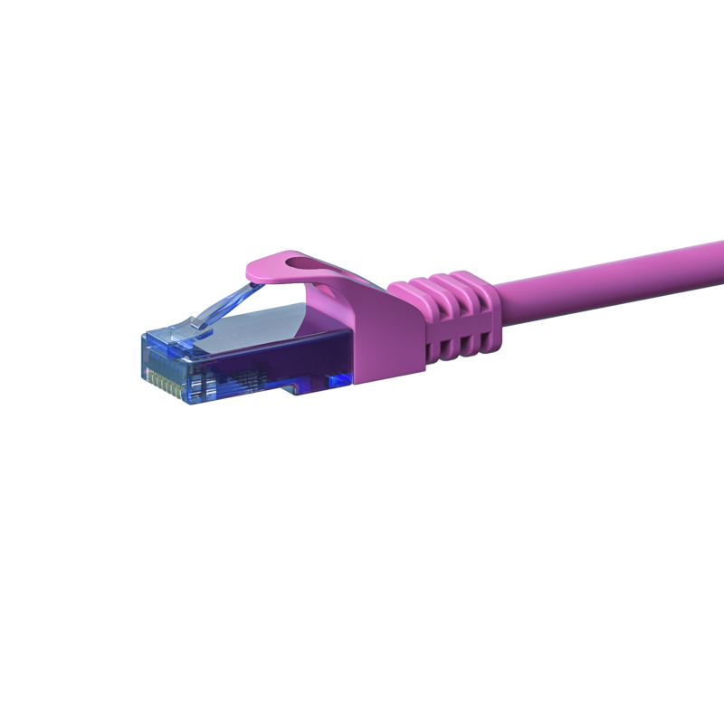 Cat6a netwerkkabel 1,50m roze 100% koper - niet afgeschermd
