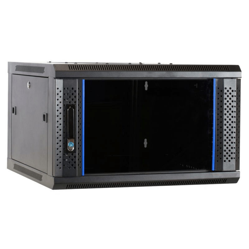 4U wandkast met glazen deur 600x600x280mm (BxDxH)