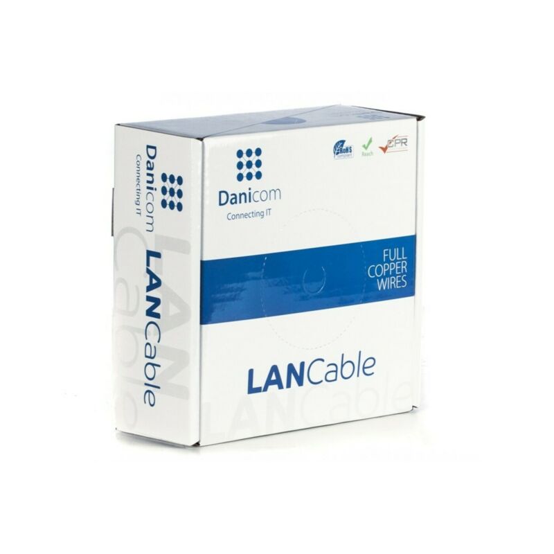 DANICOM Cat5e netwerkkabel op rol 100m soepel PVC (Fca) - afgeschermd