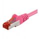 Cat6 netwerkkabel 3m roze 100% koper - dubbel afgeschermd