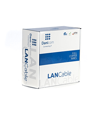 DANICOM Cat6a netwerkkabel voor buiten op rol 50m stug PE (Fca) -  afgeschermd