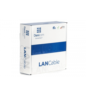 Cat6 netwerkkabel op rol 100m soepel grijs CCA - dubbel afgeschermd