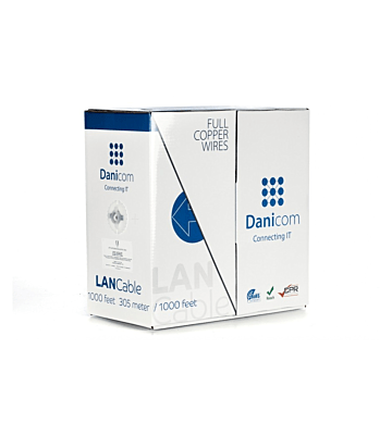 DANICOM Cat6 100% koper netwerkkabel op rol 305m stug LSZH (Cca) - niet afgeschermd