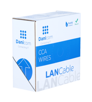 CAT6 SF/UTP 50m kabel op rol soepel grijs CCA
