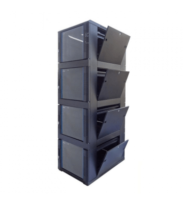 42U compartiment serverkast met glazen voordeur - 4x9U - 800x800x2000mm (BxDxH)