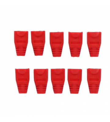 Netwerk kabelschoen rood RJ45 set van 10