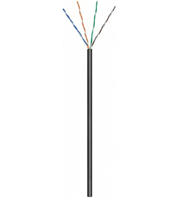 CAT6 netwerkkabel voor buiten op rol 100m stug zwart CCA - niet afgeschermd