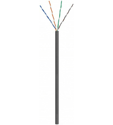 CAT6 netwerkkabel voor buiten op rol 305m soepel zwart CCA - niet afgeschermd