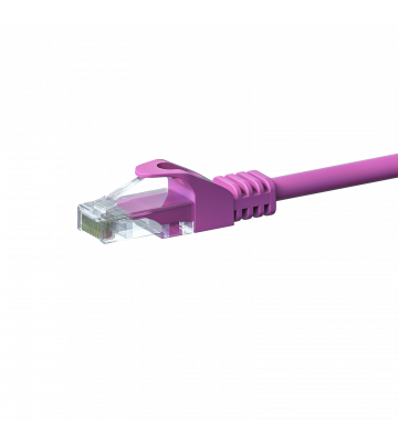 Cat5e netwerkkabel 0,25m roze 100% koper - niet afgeschermd