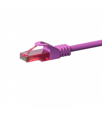 Cat6 netwerkkabel 0,50m roze 100% koper - niet afgeschermd