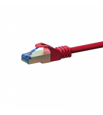 Cat6a netwerkkabel 0,25m rood 100% koper - dubbel afgeschermd