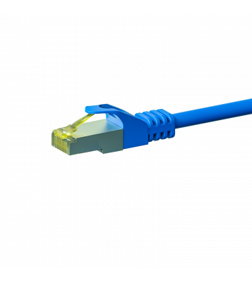 Cat7 netwerkkabel 0,25m blauw 100% koper - dubbel afgeschermd