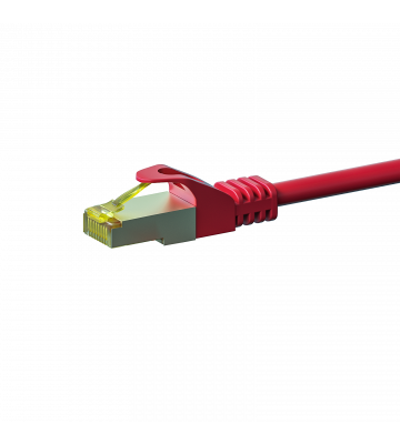 Cat7 netwerkkabel 0,25m rood 100% koper - dubbel afgeschermd