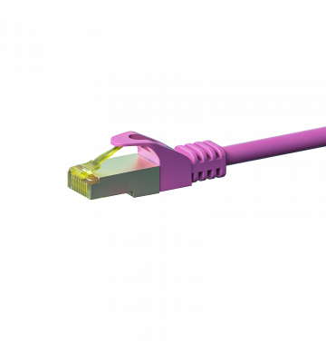 Cat7 netwerkkabel 0,50m roze 100% koper - dubbel afgeschermd