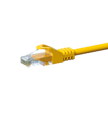 CAT5e netwerkkabel 0,25m geel - niet afgeschermd - CCA