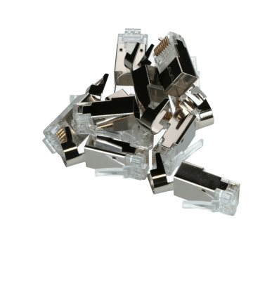 Cat6a netwerkstekker RJ45 - afgeschermd - voor stugge kern - 10 stuks