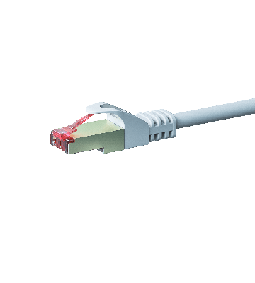 Cat6 netwerkkabel 0,50m wit 100% koper - dubbel afgeschermd