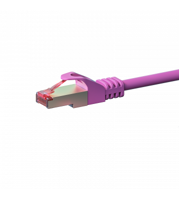 Cat6 netwerkkabel 0,25m roze 100% koper - dubbel afgeschermd