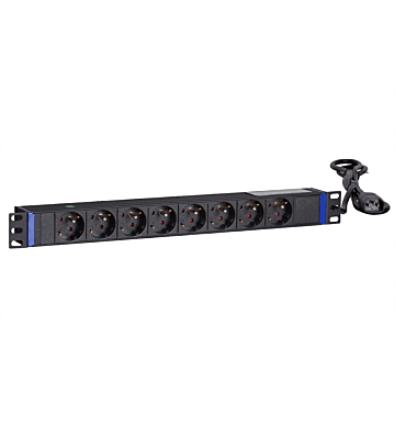 19 inch 8 voudige stekkerdoos met C14 stekker - Penaarde